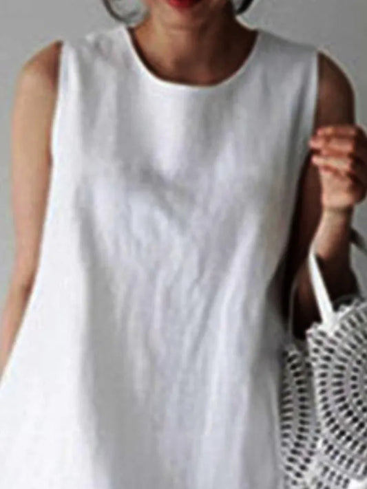 White Casual Plain Dress